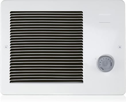 White Grille Heater With Built-In Adjustable Thermostat