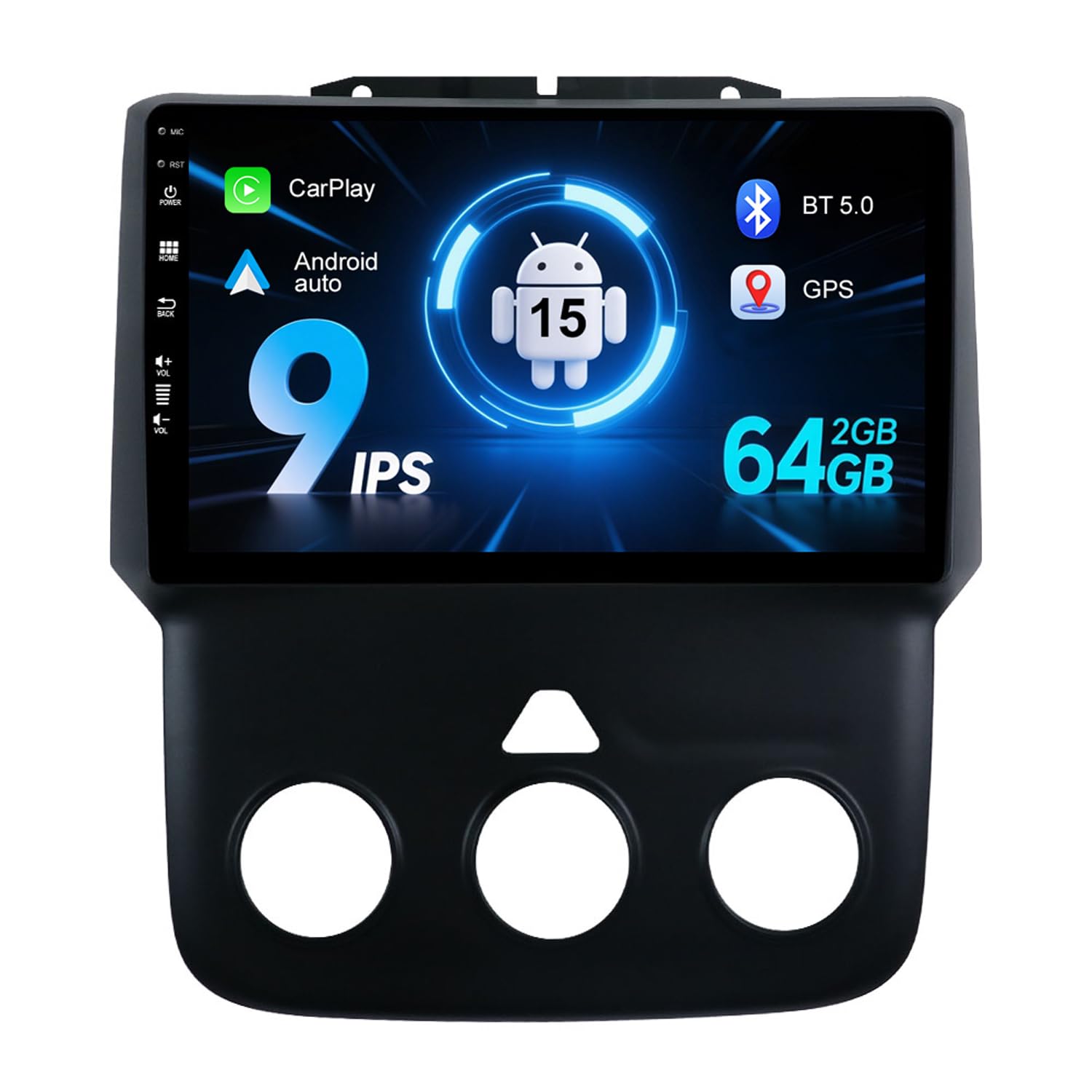 Radio samochodowe z systemem Android 15 do Dodge Ram 1500 2500 3500(2012-2018) - [2G+64G], wbudowany odtwarzacz DSP - Darmowa kamera Obsługa GPS Sterowanie kierownicą Dab 4G WiFi BT FM RDS