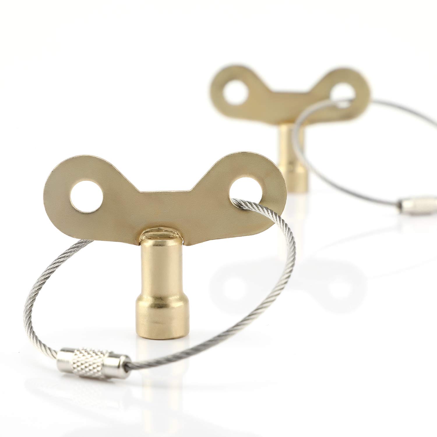 MWOOT 2 Pezzi Chiave del Rubinetto Faucet Key con Filo Portachiavi,Tasti del Rubinetto dell'Acqua Chiavi della Valvola del Radiatore Water Tap Keys