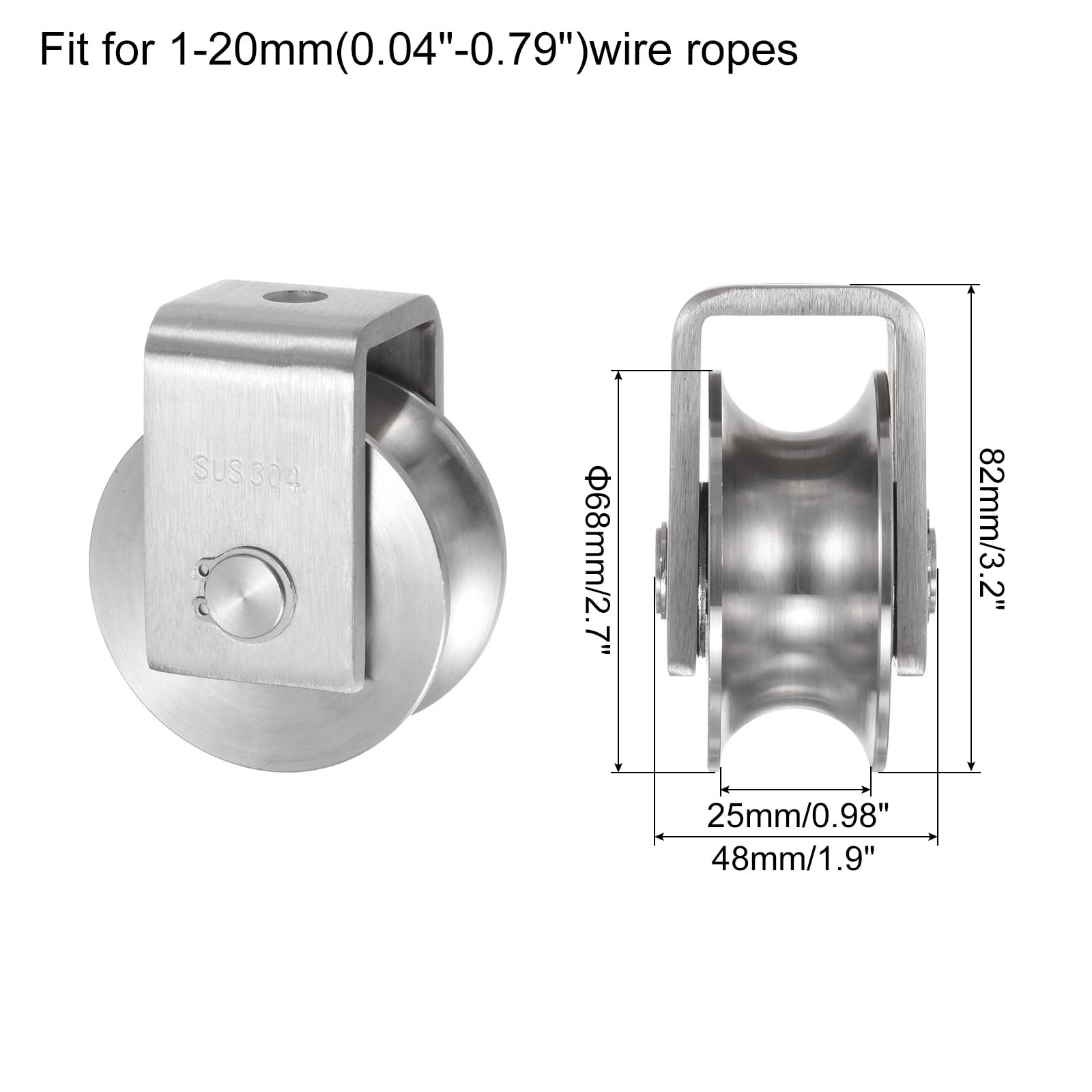 QUARKZMAN Roue à Rainure en U Charge 900 kg pour Portail Coulissant