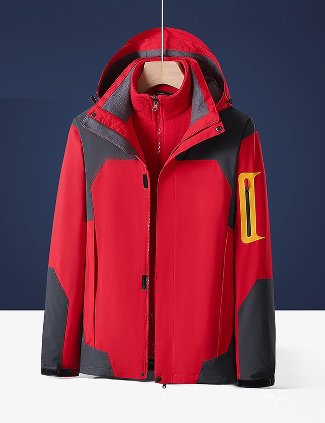 ZGZZ7 Men's Winter Outdoor 3 in 1 Thermal Fleece Snowboard Jackets Active Skiing Jackets
