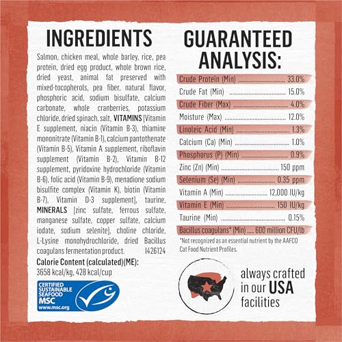 Purina Beyond Natural Wholesome Ingredients for Whole Health Dry Cat Food Salmon and Whole Brown Rice Recipe - 6 lb. Bag - Image 6
