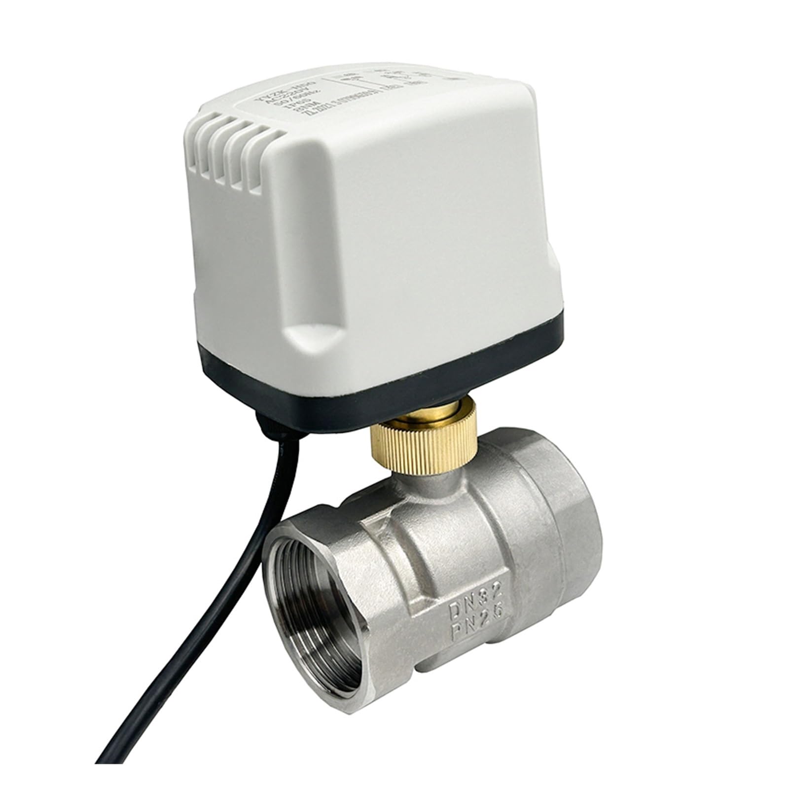 Zawór kulowy, DN15 DN20 DN25 DN50 2-drożny IP65 Wodoodporny Zawór Kulowy Z Napędem 12V 24V 220 3-przewodowy 2 Sterowanie Elektryczny Ze Stali Nierdzewnej(DN32,220AC_CR04)