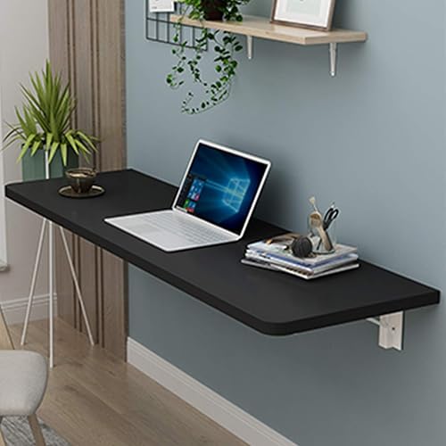 Mesa plegable flotante montada en la pared, el grosor del escritorio es de 1.0 in, hermoso y práctico, ahorra espacio, adecuado para oficinas en