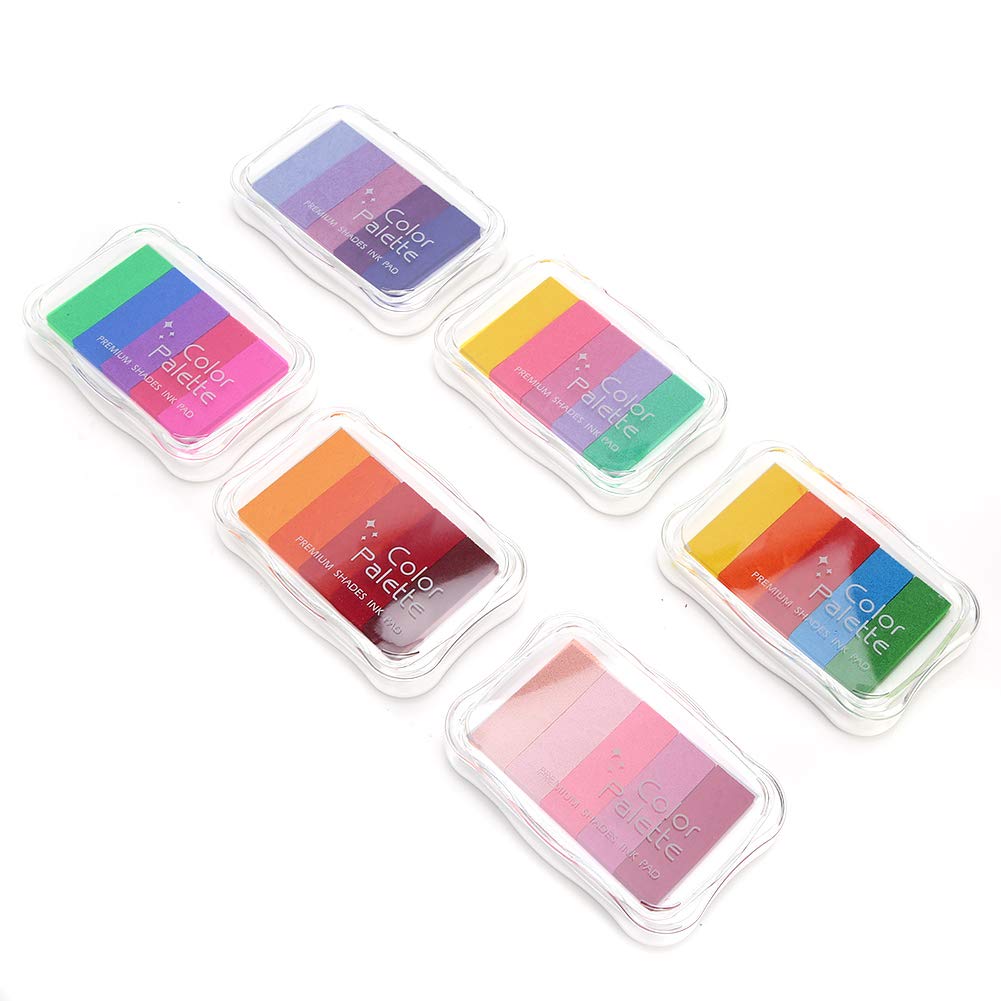 6pcs Gradient Ink Pad Set, Non - Stamp Ink Pad for Hand Printing, Water - Based DIY Craft Ink Pads with Lightfast Colors for Journals and Scrapbooking