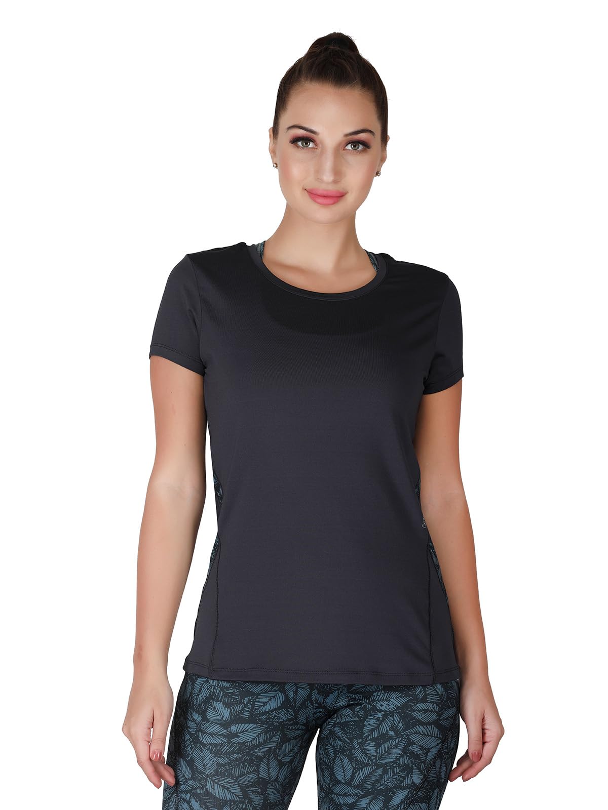 lovable sport Lovable Women's Polyester Spandex Round Neck Short Sleeves Regular Fit Workout Top and T-Sirts-WORKUP TEE HD-picture-55