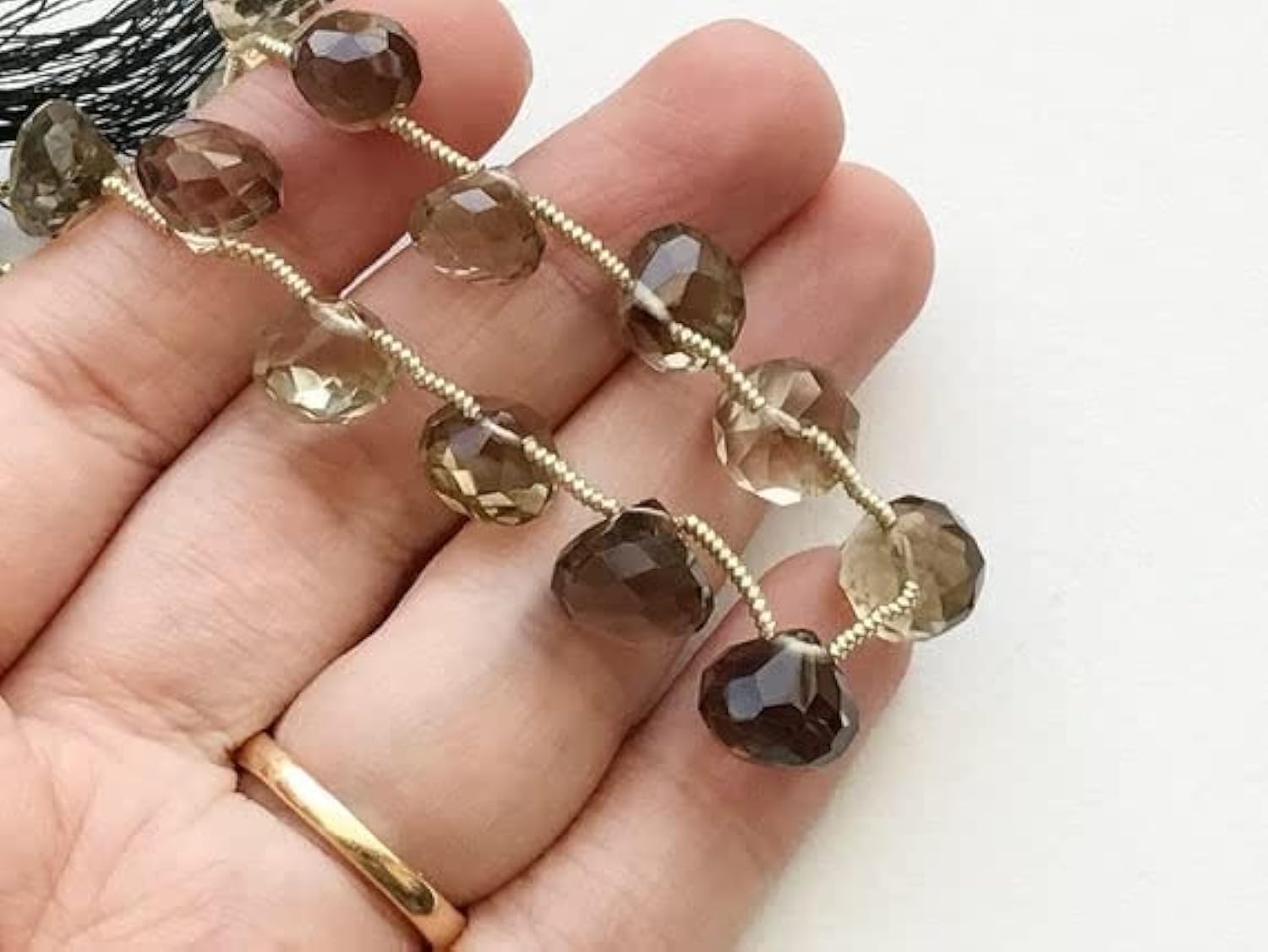 Quartz fumé facetté en oignon LKBEADS : finies les perles ternes pour votre collier de gemmes