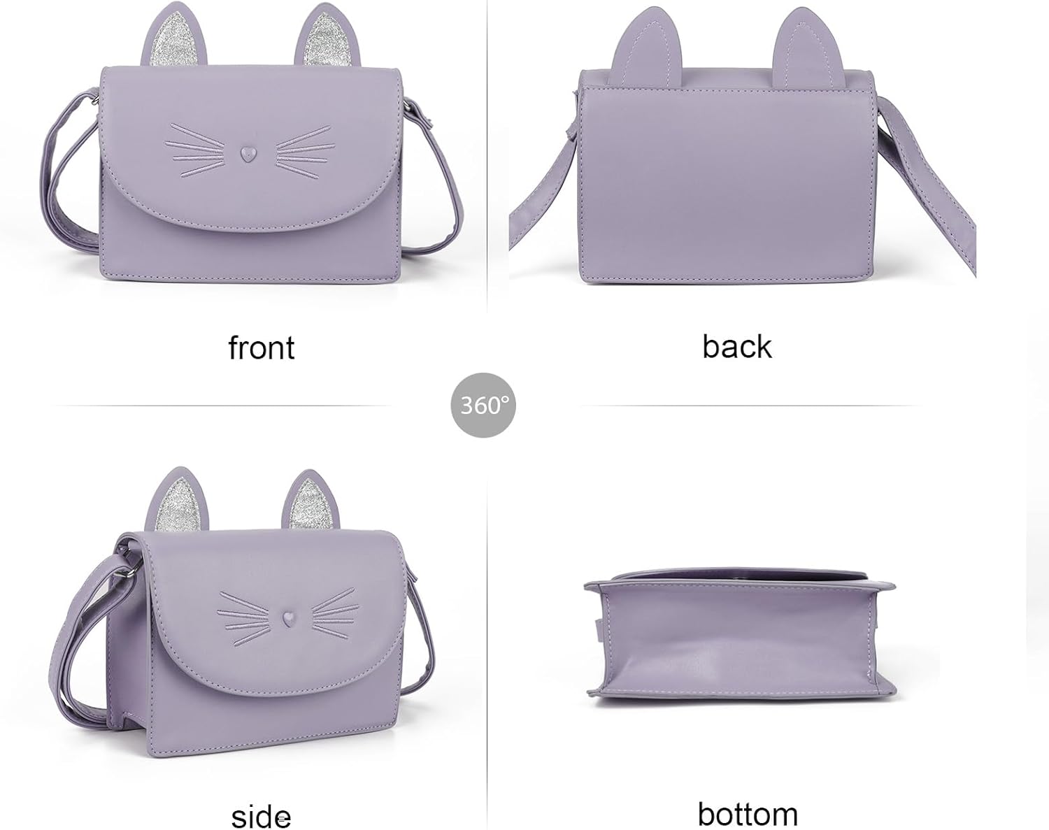 AFKOMST Kawaii Birthday Gifts Small Cat Purse for Girls and Kitty Bag Crossbody for Youth Girls Teens or Kids | Aged 6-20, Fit Small Wallet, Cell Phone, Vegan Leather - Image 3