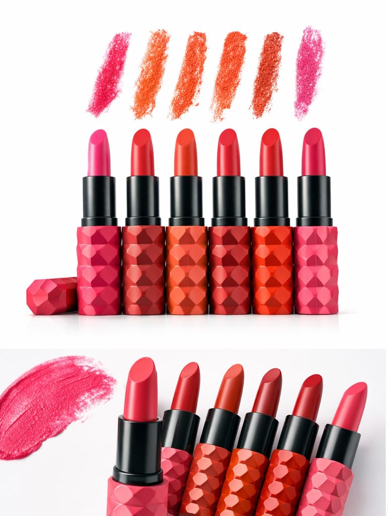 Kedar Sensational Creamy Matte Lipstick | 12H Long Lasting, Hydrating Shea Butter Formula | Waterproof, Smudge Proof | Rich Pigmented Matte Lipstick for Women | 6 Shade Color Set