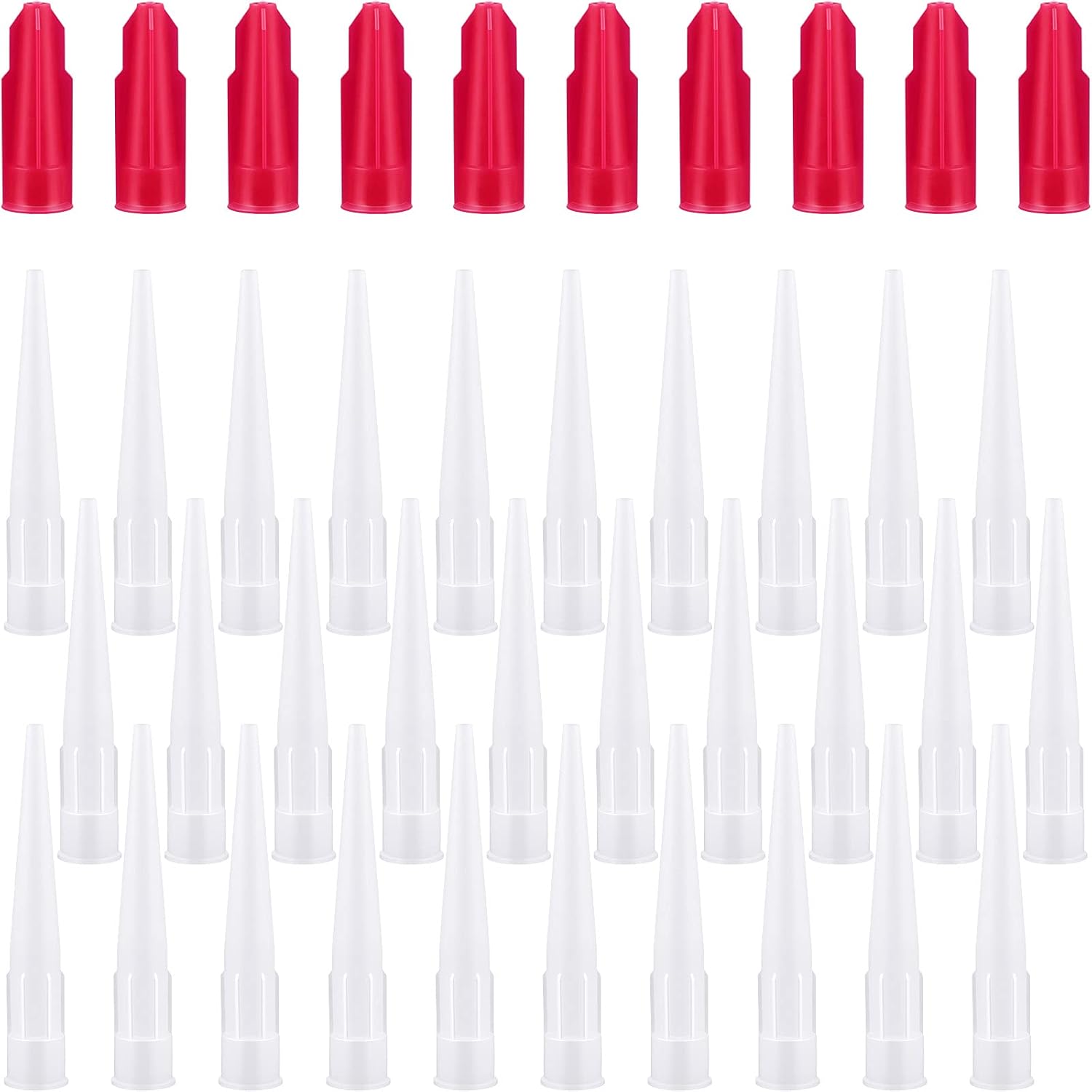 40 Pieces Caulk Extension Nozzle Plastic Caulk Nozzles Caulk Gun Replacement Caulk Saving Cover