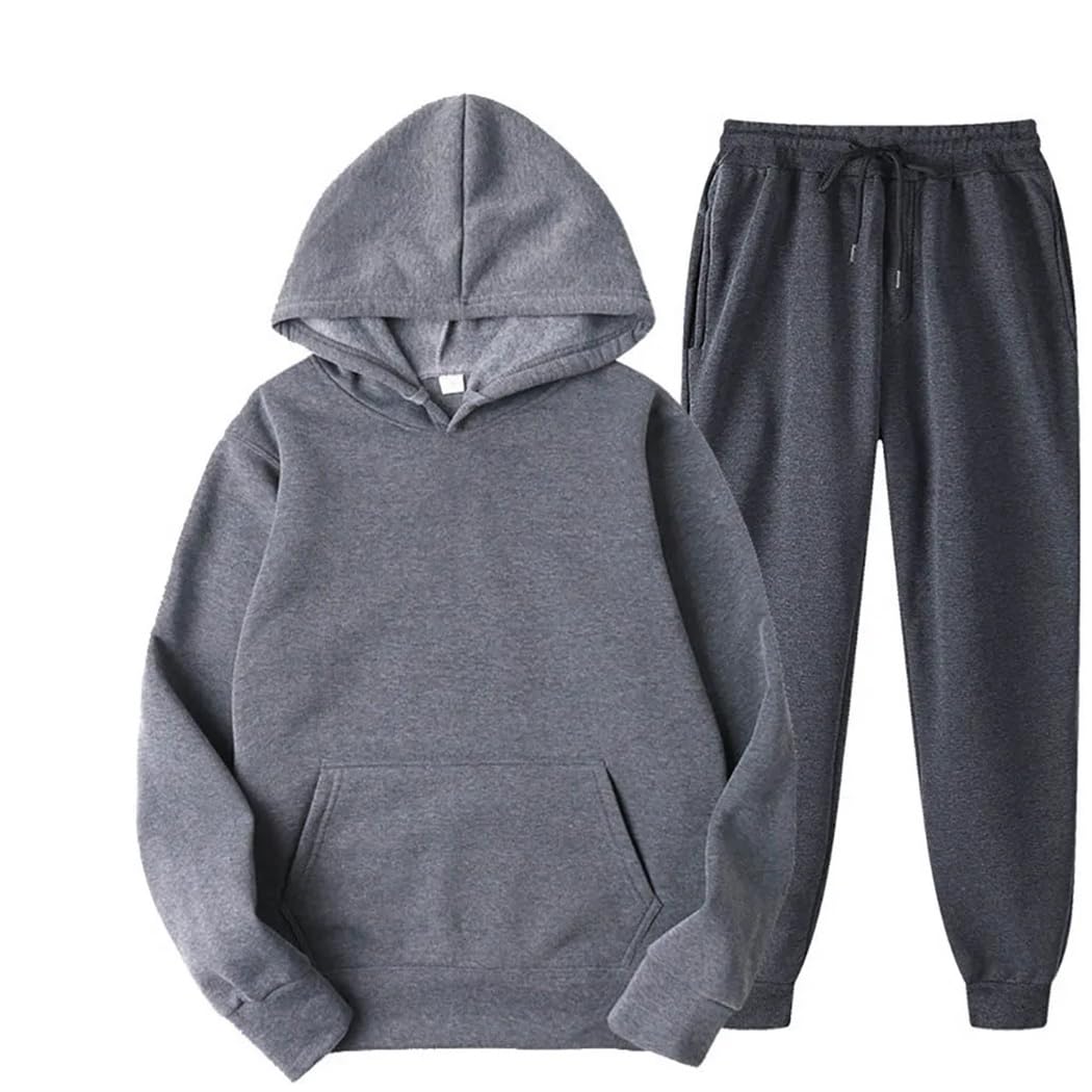 Tuta da uomo e donna, set da 2 pezzi, felpa con cappuccio + pantaloni con coulisse, abbigliamento sportivo da corsa