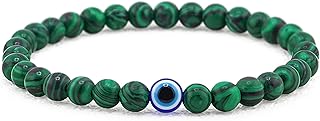 Lameybrt Evil Eye Bracelet, Natural Gemstone Protective Bracelet, Gift for Christmas, Birthday, Stylish for Men and Women, M, Stone, No Gemstone