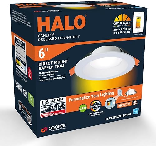 Miniatura 17 de HALO RL 4-Inch Indoor/Outdoor Canless LED Recessed Lighting Downlight with Selectable Color Temperatures - RL4069FSD2W1EWHDM