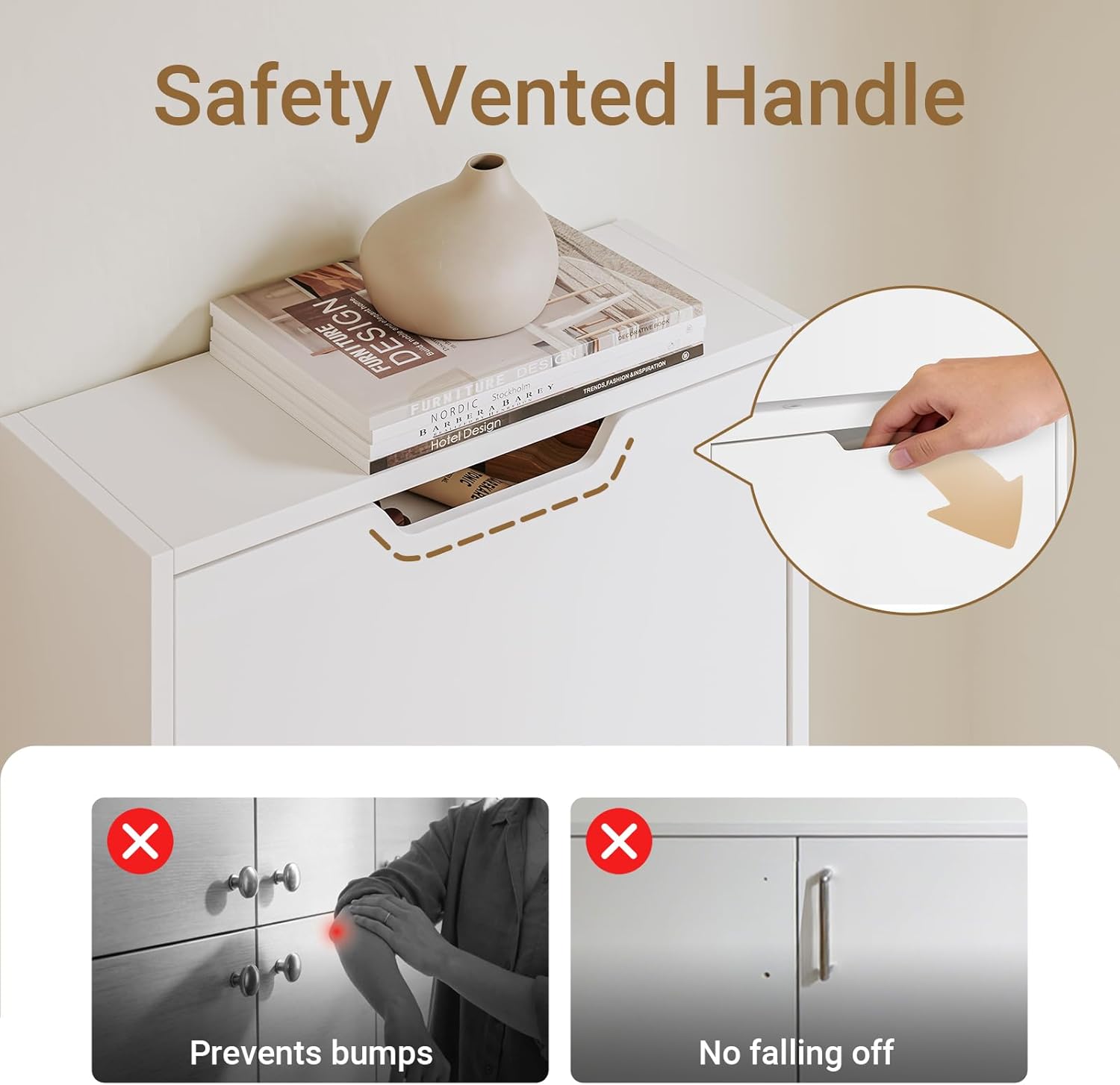 Haotian Wall Mounted Slim Shoe Cabinet for Entryway, Narrow Shoe Rack with 2 Flip Drawers, Hidden Shoe Storage Organizer, Vertical or Horizontal Mounting, Anti-Tip Design, White, FSR210-W