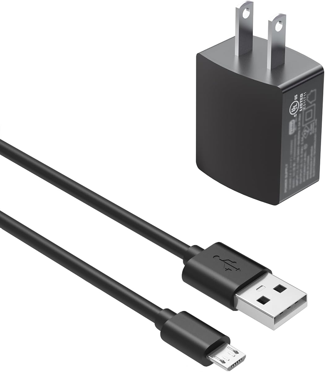 Superer Micro USB Charger Fit for Samsung Galaxy Tab A 10.1"/8.0"/7.0"/9.7"/8.4", Tab E, Tab S2, SM-T580/P580/T800/T113/T520/T900/T320 Tablet, 5V 2A 10W Adapter with 5ft Charging Cord Cable