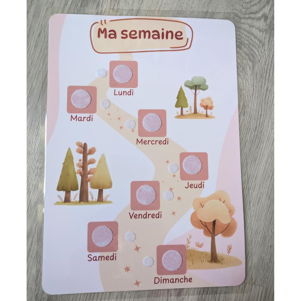 Semainier enfant Fée – Planning visuel simplifié – Routine quotidienne Montessori – Aide autonomie, repères du temps, organisation matin/soir – Dès 3 ans
