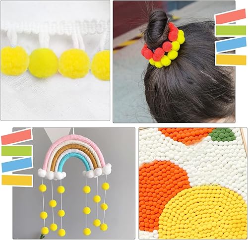 Miniatura 71 de MORFEN 150 pompones, pompones rojos de 1 pulgada para manualidades, bolas de pompón mullido, pequeños pompones para proyectos de manualidades, artes