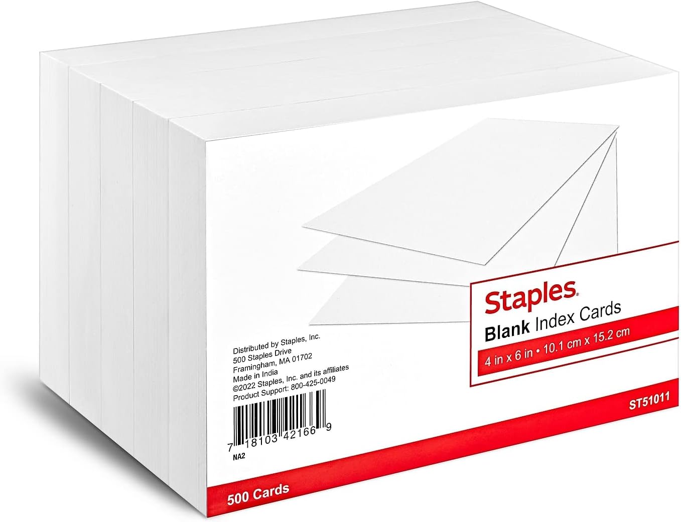 Oxford Blank Index Cards, 4 x 6 Inches, White, 10 Packs of