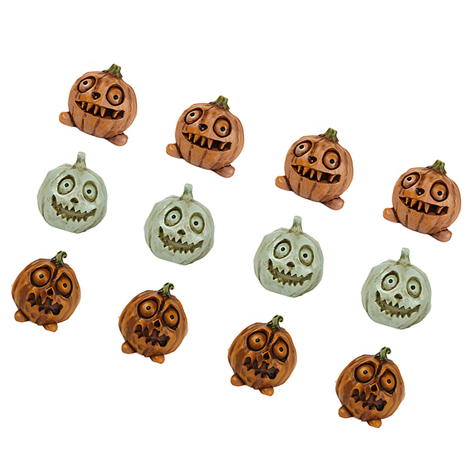 Msioytog Halloween Pumpkin Accents Set 12PCS Permanent Rosin Garnishes for Window Lintels and Computer Displays Waterproof Halloween Handicrafts