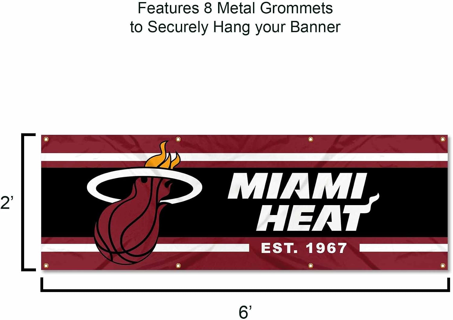 WinCraft Miami Heat Large 2x6 Foot Banner