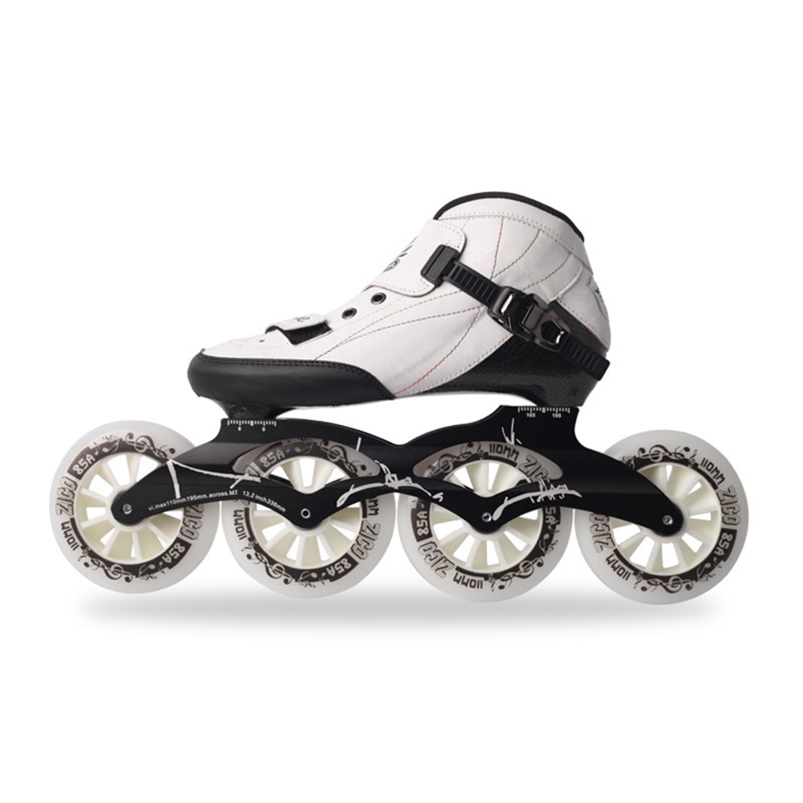 zenggp Speed Inline Skates, Professional Carbon Outdoor Roller Skates For Unisex, With 110mm Wheels, Rollerskates For Men Women Adult, For Park Road Street Slalom(44,4-Wheel White)