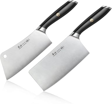 Cangshan L Series 2-Piece Cleaver Set, Forged German Steel Black