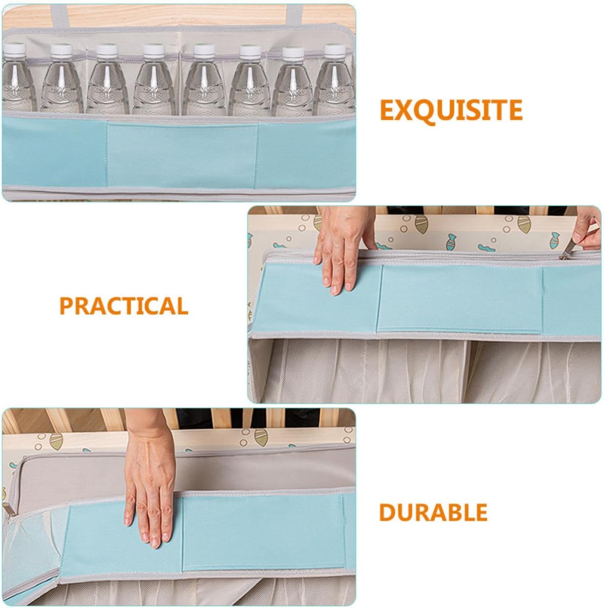 Heavy Load Diaper Organizer Hanging Bag for Cribs Made of Oxford Cloth and Pp, Load-bearing Storage Solution for Diaper Changing Station, for New Parents