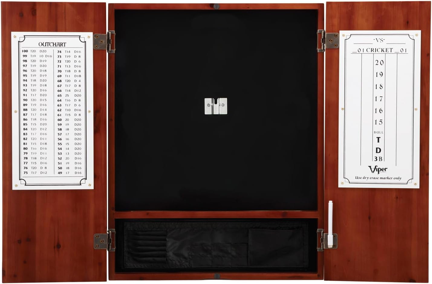 Viper by GLD Products 40-0405 Metropolitan Sisal/Bristle Steel Tip Dartboard Cabinet: Cabinet Only (No Dartboard), Cinnamon Finish, One Size