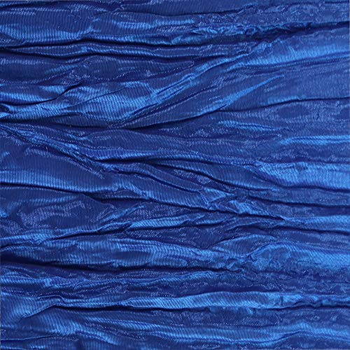 Your Chair Covers - 120 Inch Round Crinkle Taffeta Tablecloth - Royal Blue, Crushed Shiny Dining Table Cloth For Wedding Party Birthday Baby Bridal Shower #TOP4