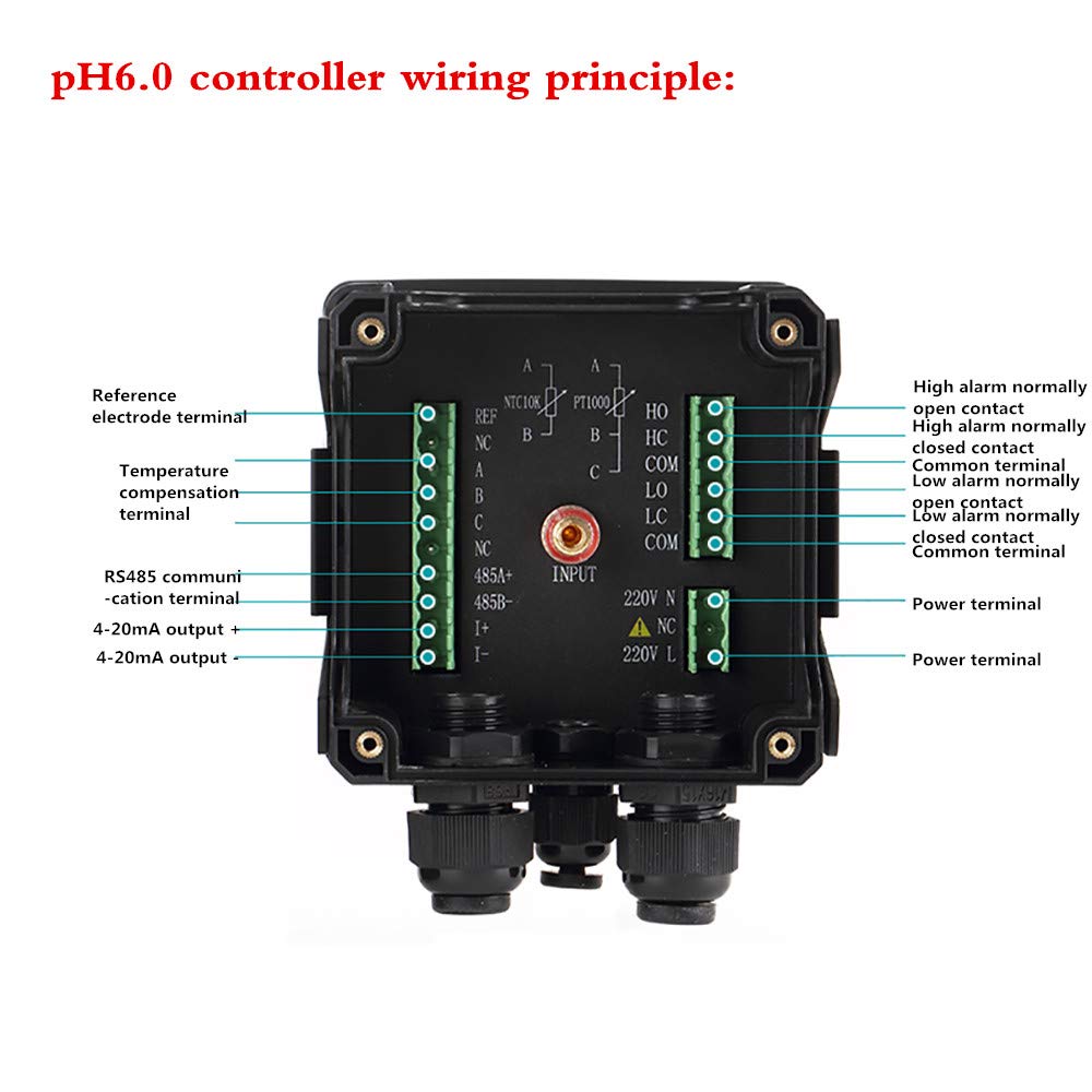 Toplionace Controlador de PH/ORP ± 0.02 Medidor de pH Detector de Acidez Transmisor de Prueba de Aguas Residuales con Compensación de Temperatura RS485 y Función de Alarma (MIK-pH6.0)