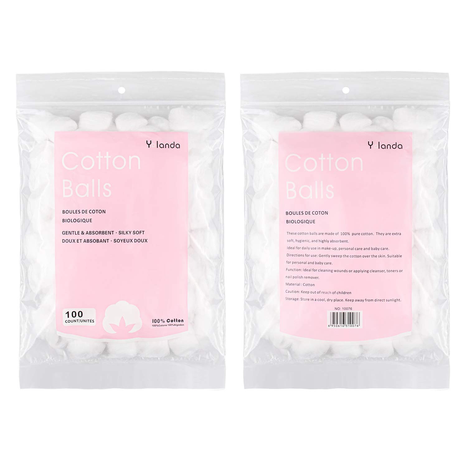 Hedume 1200 Count Cotton Balls, 100% Pure Cotton, Fragrance & Chlorine-Free, Organic Cotton Balls (12 Pack × 100 Count) : Beauty & Personal Care