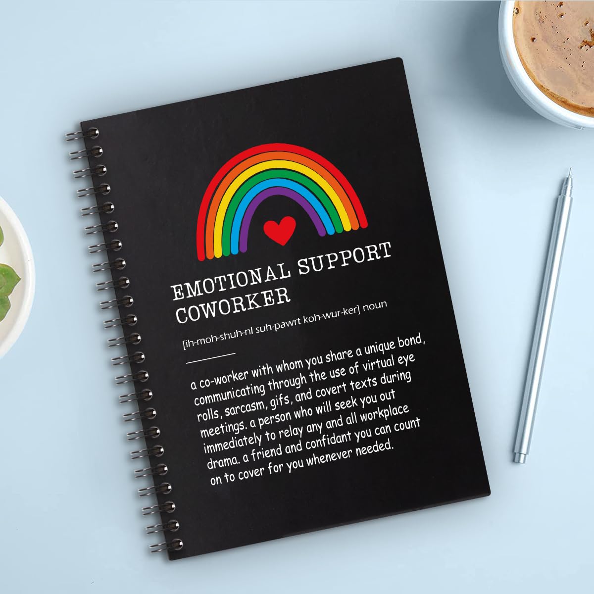 Emotional Support Coworkers Hardcover 160 Seiten Blanko-Spiralnotizbücher, emotionale Unterstützung Kollegen Notizbuch, Abschiedsgeschenk für Kollegen, Dankeschön-Geschenk für Kollegen