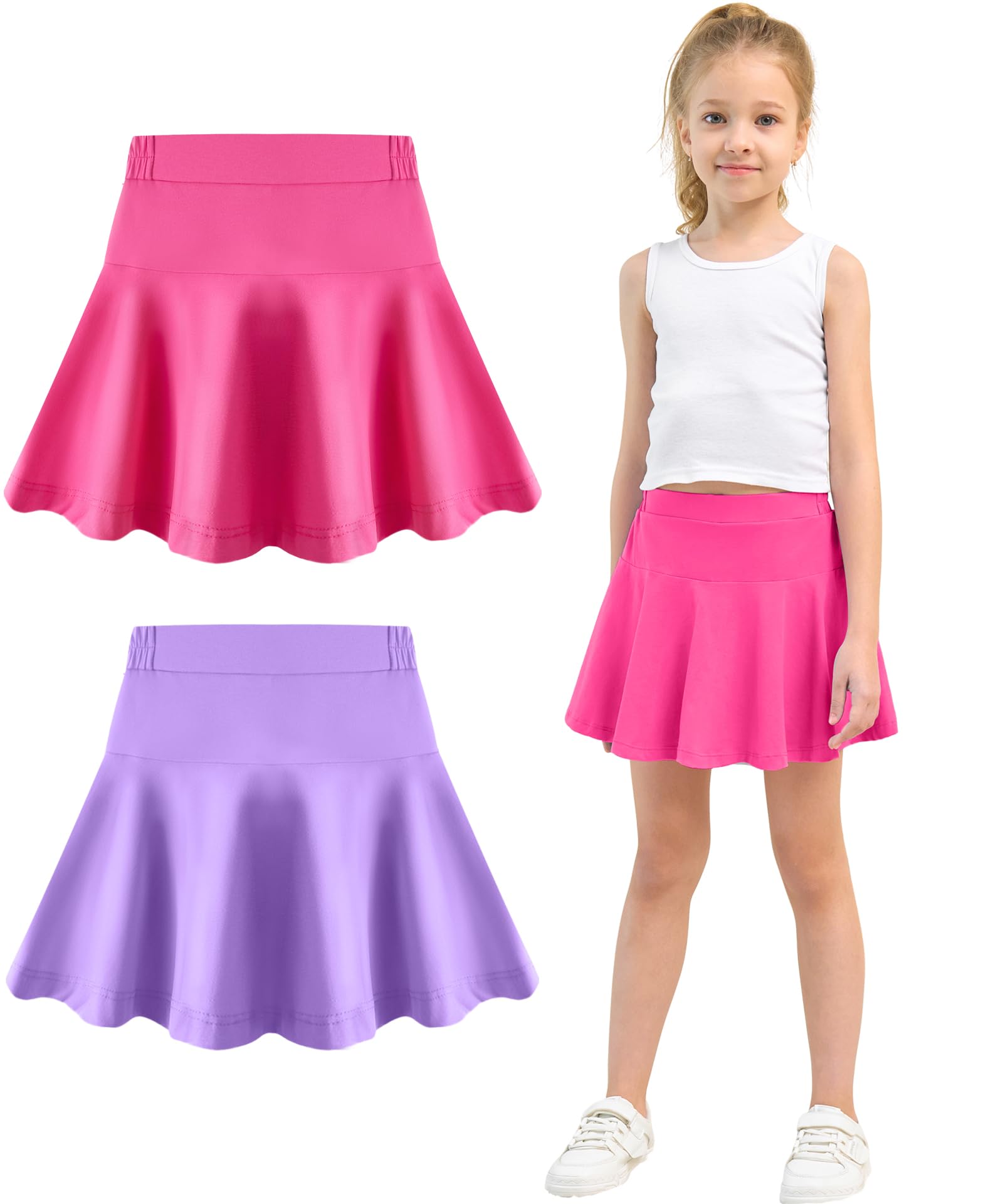 Toddler Skirt Little Girls Athletic Uniform Skorts Golf Outfit Cheer Tennis Skirts with Shorts