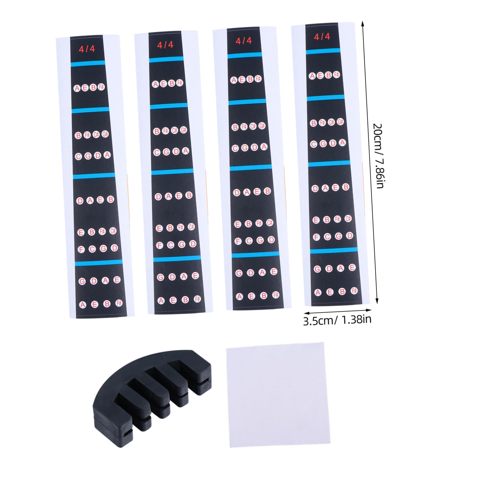 GOOHOCHY 4/4 Violin Fretboard Sticker Set Tape for Violin Guide with Easy Peel and No Trace Practice Mute Pack for Beginners Teachers Random Color