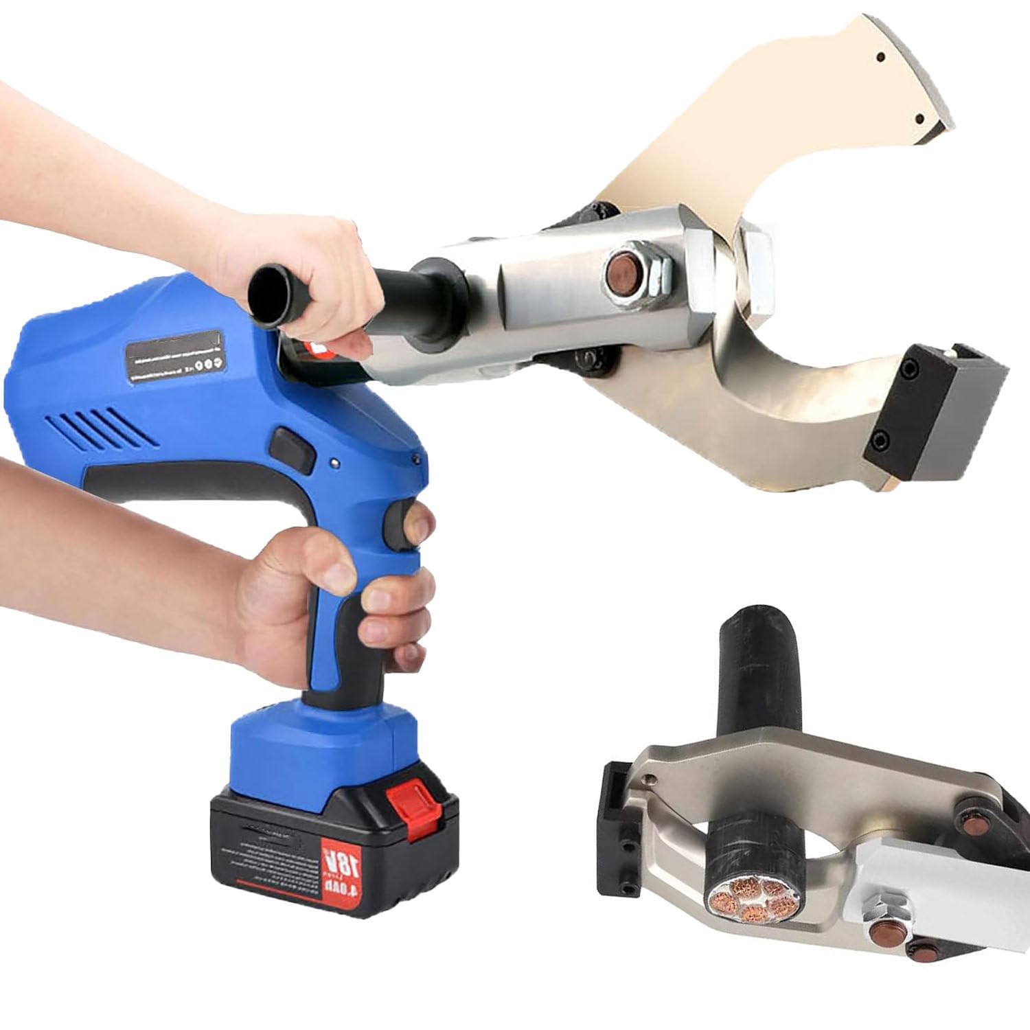 IUokLU Rechargeable Cables Cutter Hydraulic Cable Cutter Wire Cutter Electric Copper Cable Cutter with 2 Li-ion Batteries Wire Cutter for Al and Armored Cu/Al Cable (105C)