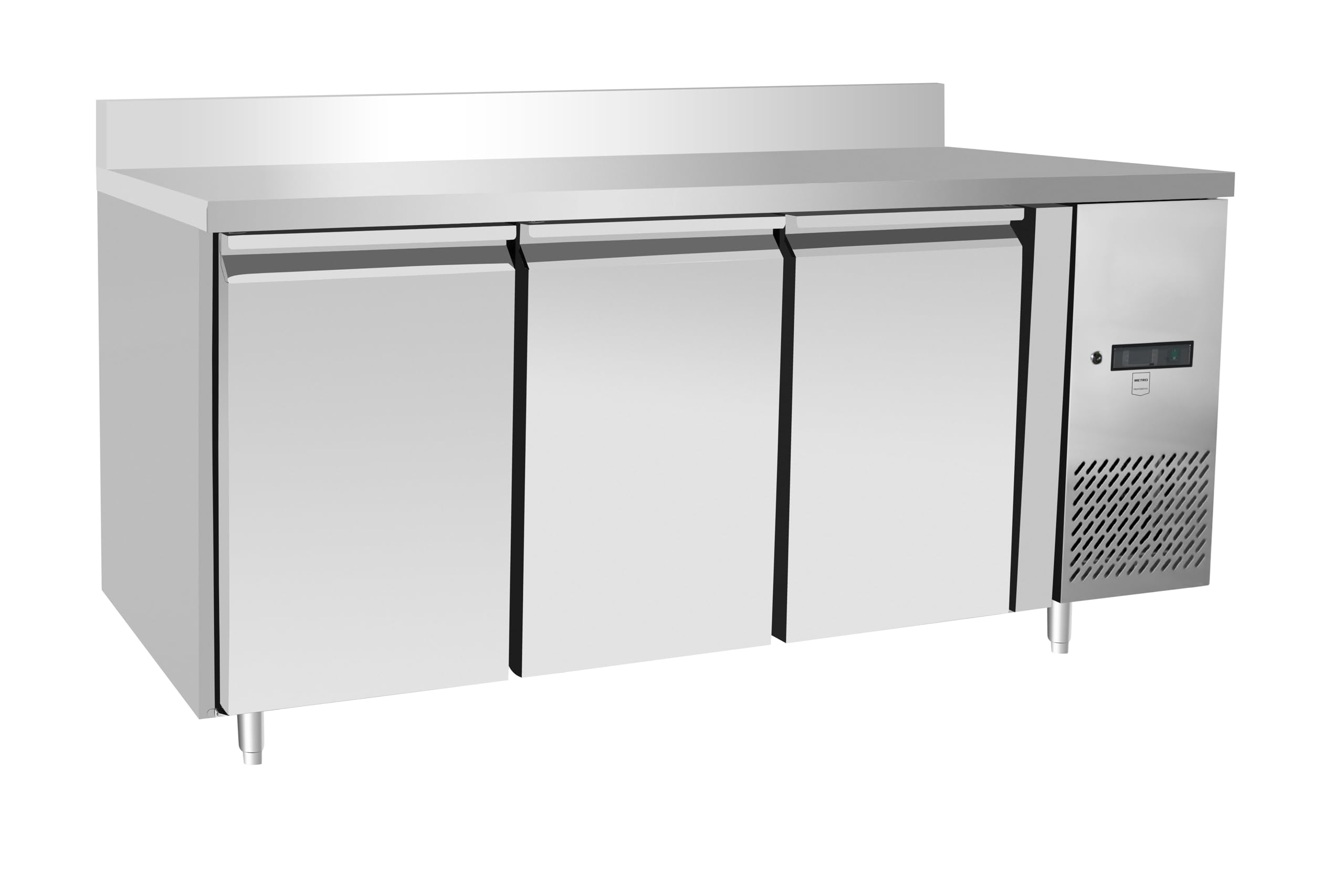 scaffale refrigerato professionale con 3 porte in acciaio inossidabile
