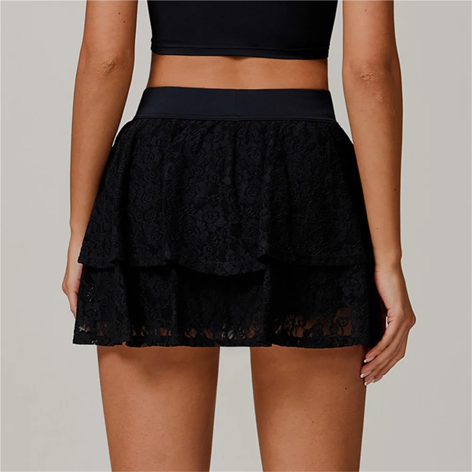 Tennisrock Damen Tennis-Minirock mit hoher Taille for Damen, Tennis, Yoga, Golf, Sportgürtel, Sicherheitshose, Tasche, bequemer und atmungsaktiver Sportrock
