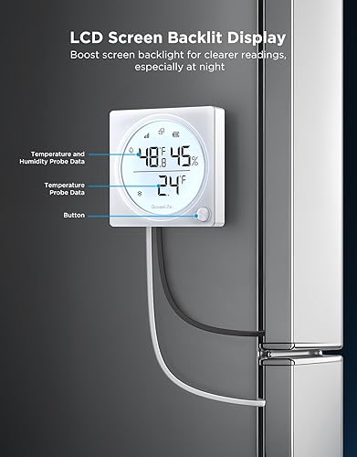 Miniatura 7 de GoveeLife Upgraded WiFi Freezer Temperature Pro with 2 in 1 Alarm, Wireless Digital Refrigerator Thermometer Humidity with App Email Notification,