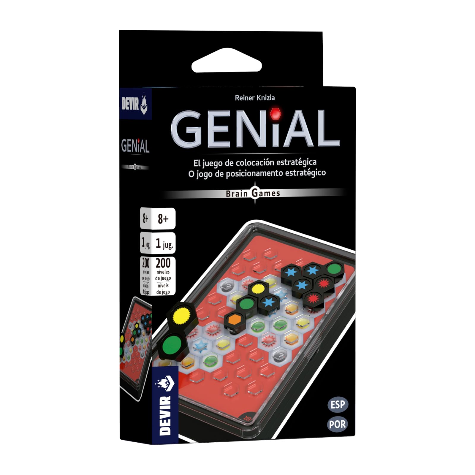 Devir - Genial Brain Games, Gioco di Ingegno, Gioco da Tavolo da Solitario e da Viaggio, per Tutti i Pubblici a partire da 8 Anni (BGGENBPS)