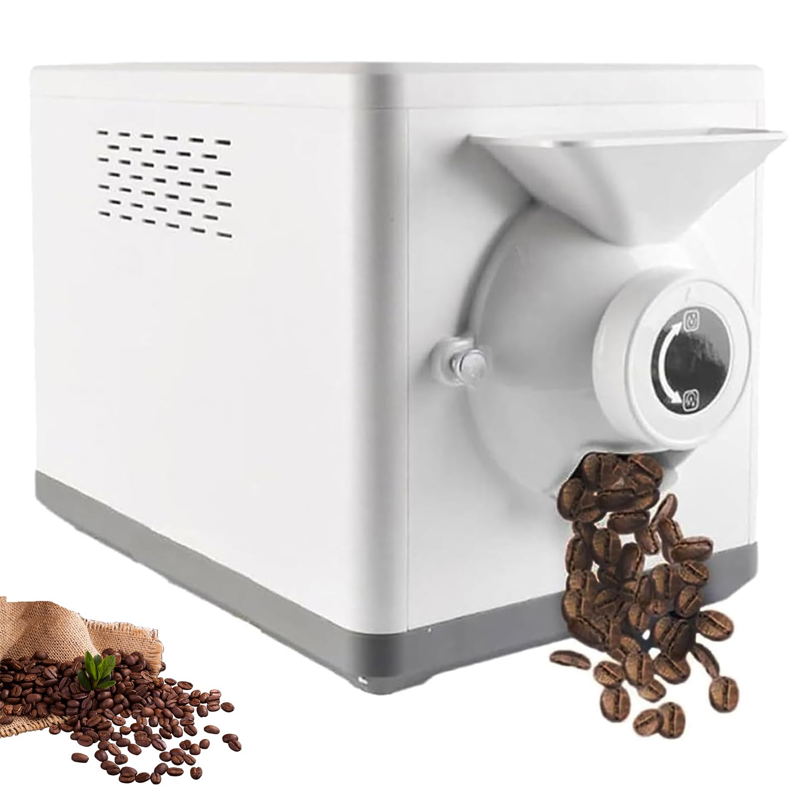 FHRKA Electric Coffee Roaster Machine 1500G, 1600W Smart Coffee Bean Roaster Machine, 0-90Mins Timer & 100℃-250℃ Temperature Control (White)