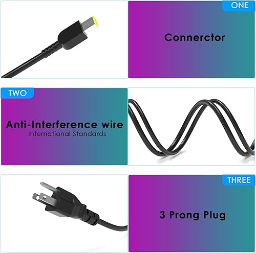 Miniatura 5 de Cargador para portátil de 135 W compatible con cable de alimentación Lenovo IdeaPad Y40-70 Y50-70 Y50-70AM-IFI Y70-70 Y700 Z710 USB-C