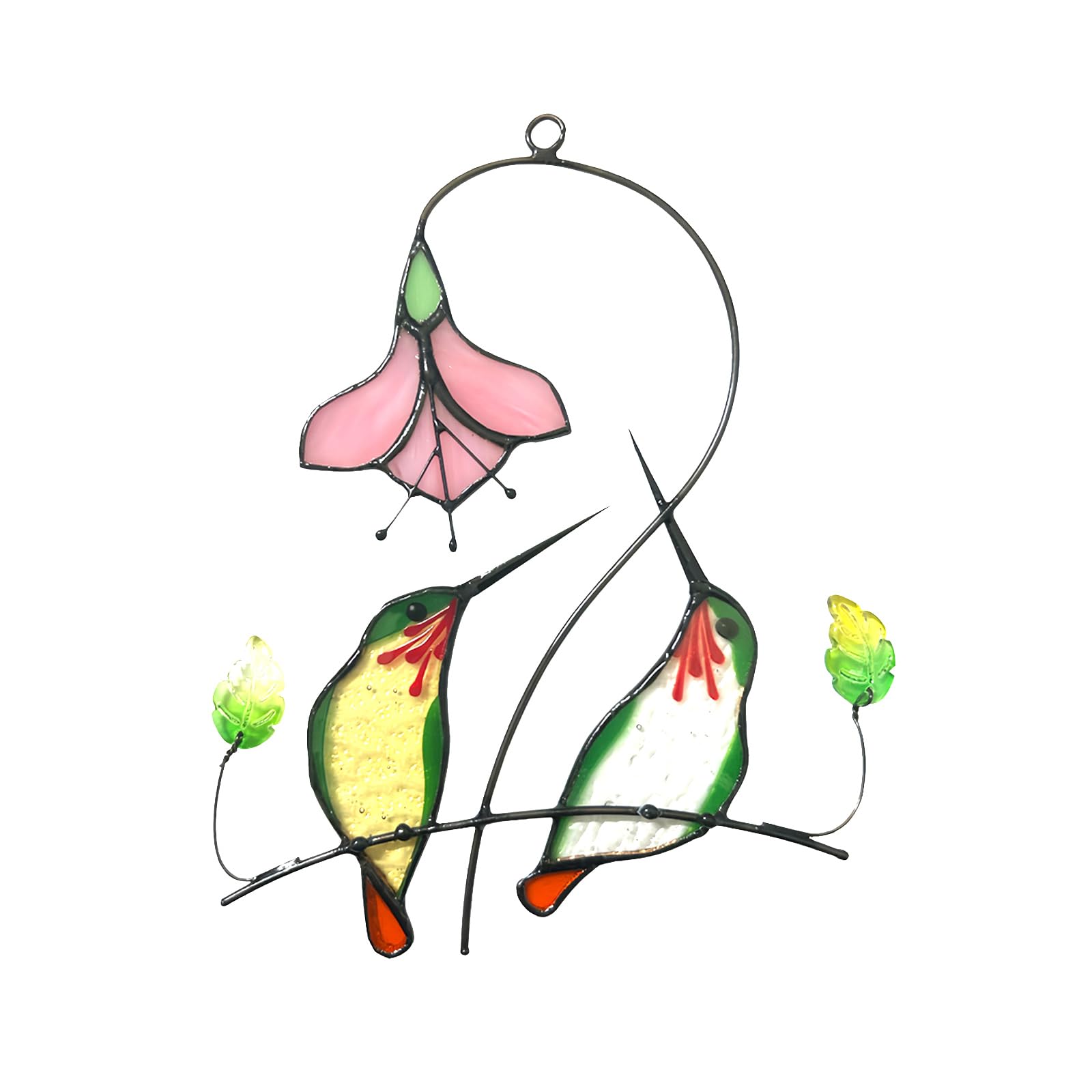 CHRDW, 1PC Colorful Hummingbird Glass Window Decor Hanging Ornament, Home Wall Garden Decor, Hummingbird Light Catcher, Bird Lover Favorite Gardening