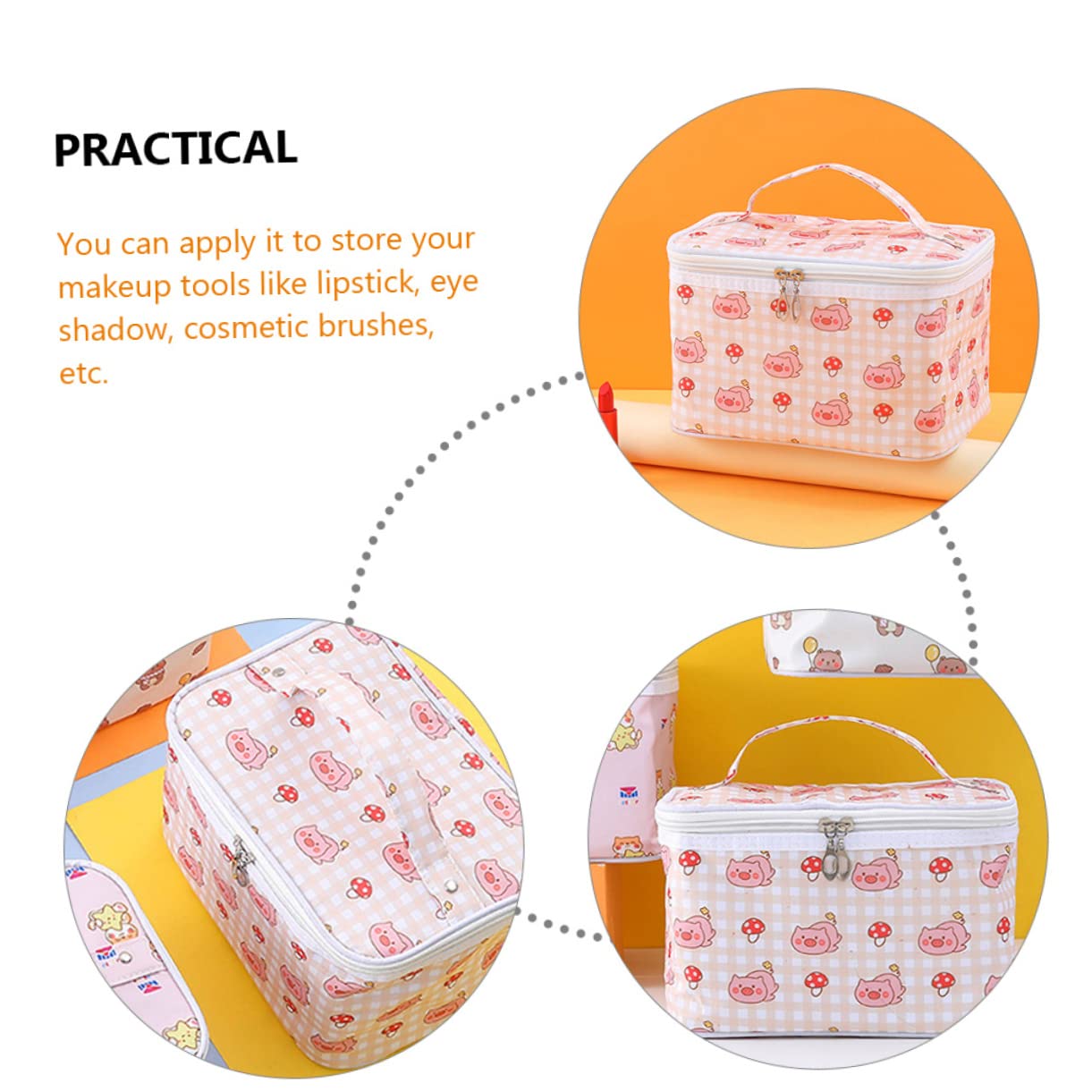 FRCOLOR 3piezas Bolsa De Maquillaje Grande y Portátil Organizador De Cosméticos Neceser De para Artículos De y para Mujeres y