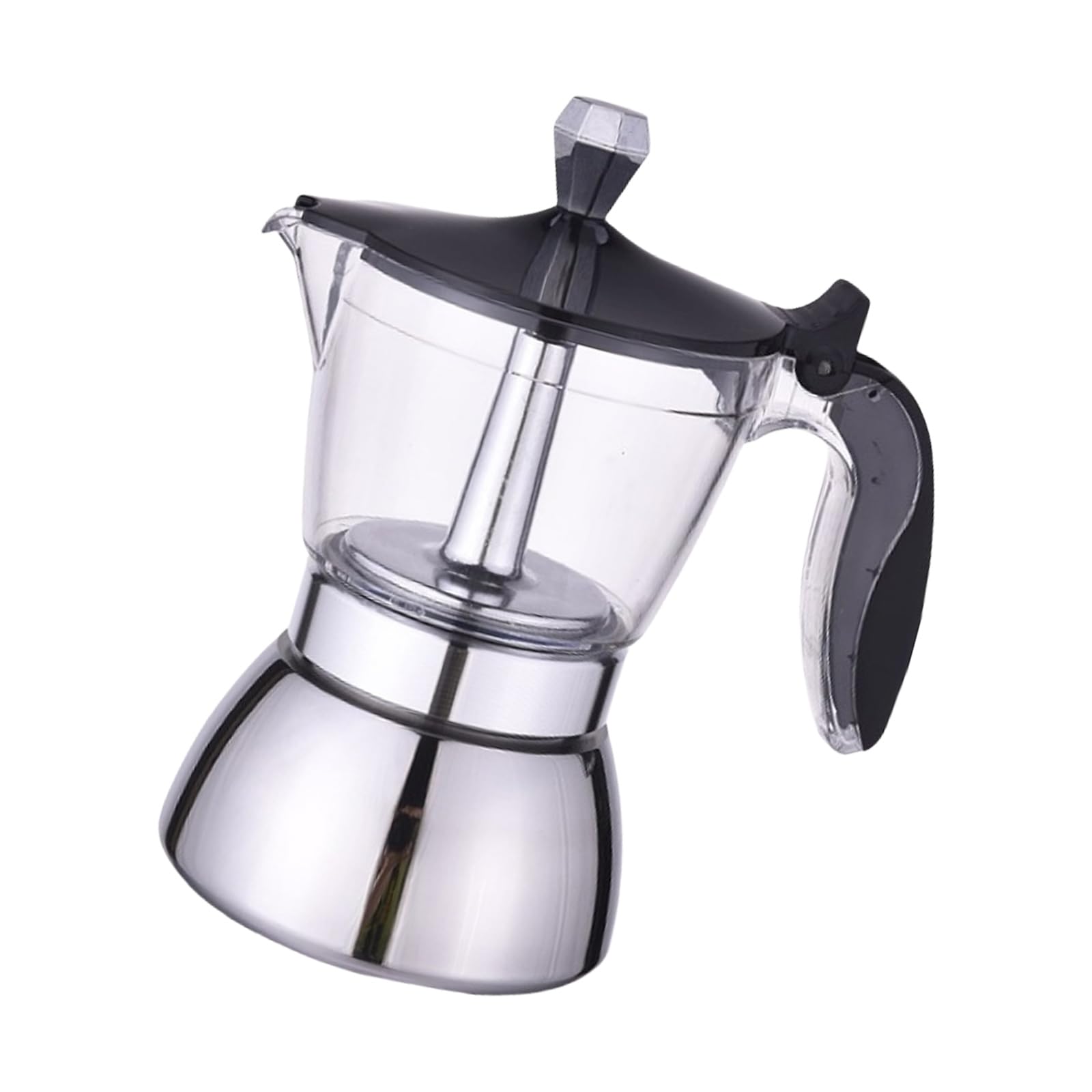 Xinsheinelry Brewing Pots with Clear Lid and Sturdy Stainless Steel Construction Suitable for Small Offices and Homes Clear Coffee Maker