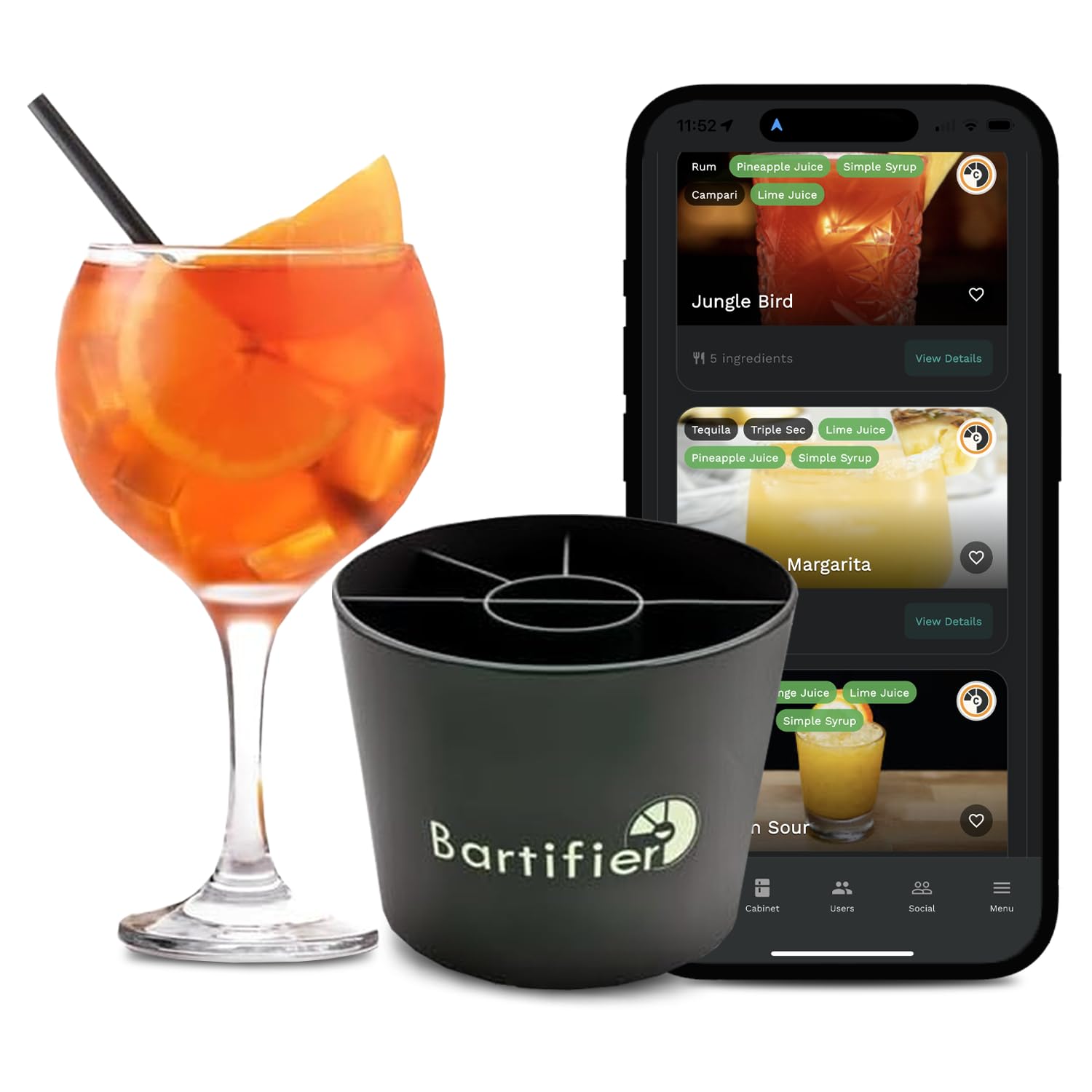 Bartifier Smart Cocktail Maker – Craft 380 Cocktails & 100 Mocktails with Ease! Portable Drink Machine & Ultimate Bar Gift for Home or Travel