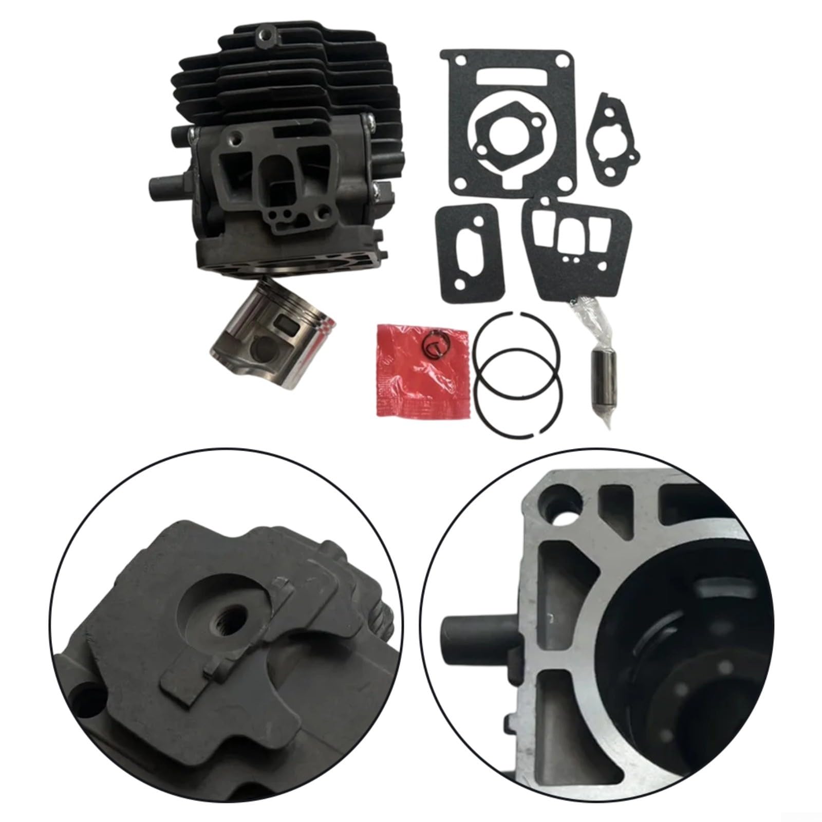 Cilindro da 40 mm con anello del pistone per tosaerba serie FS460, in metallo/plastica, ricambio per modello FS460R, FS460C, FS460RC – Struttura compatta per una manutenzione efficiente in giardino