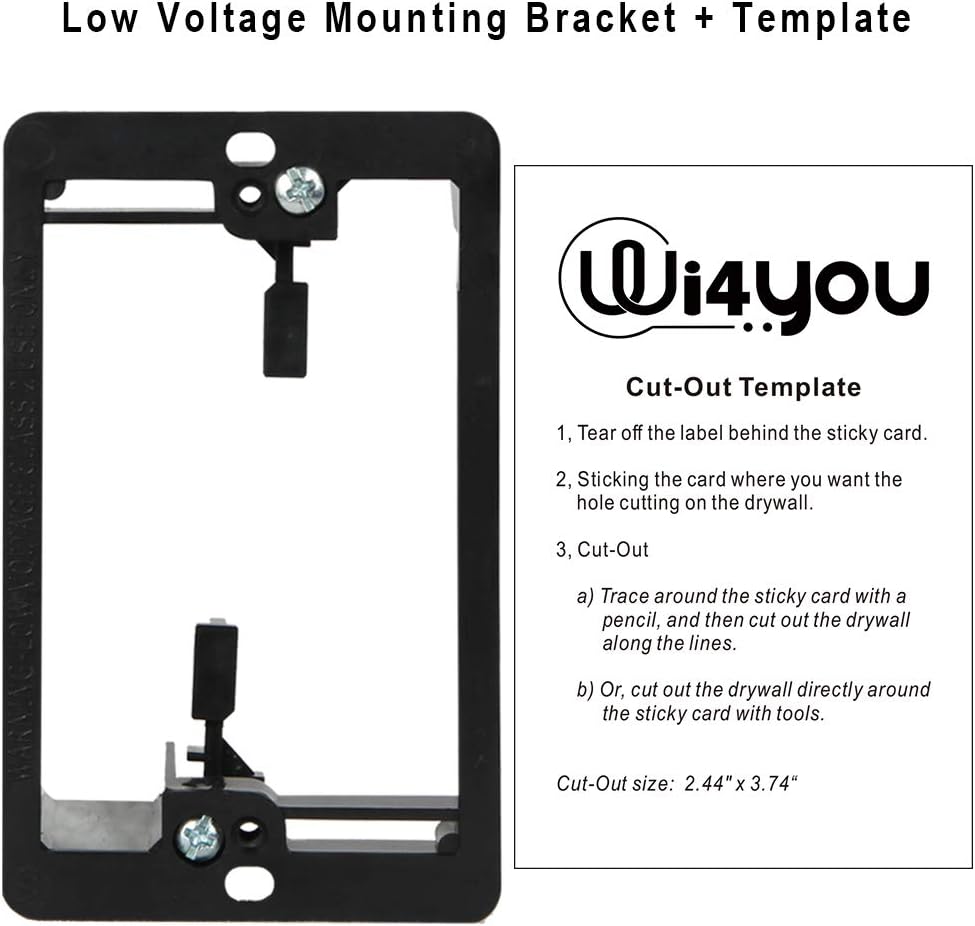 Cat6 Wall Plate 1 Port 1 Gang RJ45 Keystone Wall Plate with Low Voltage Mounting Bracket and Female CAT6A Full Shielded Coupler for Internet Devices Wiring Connections (1 port, 2 pack)