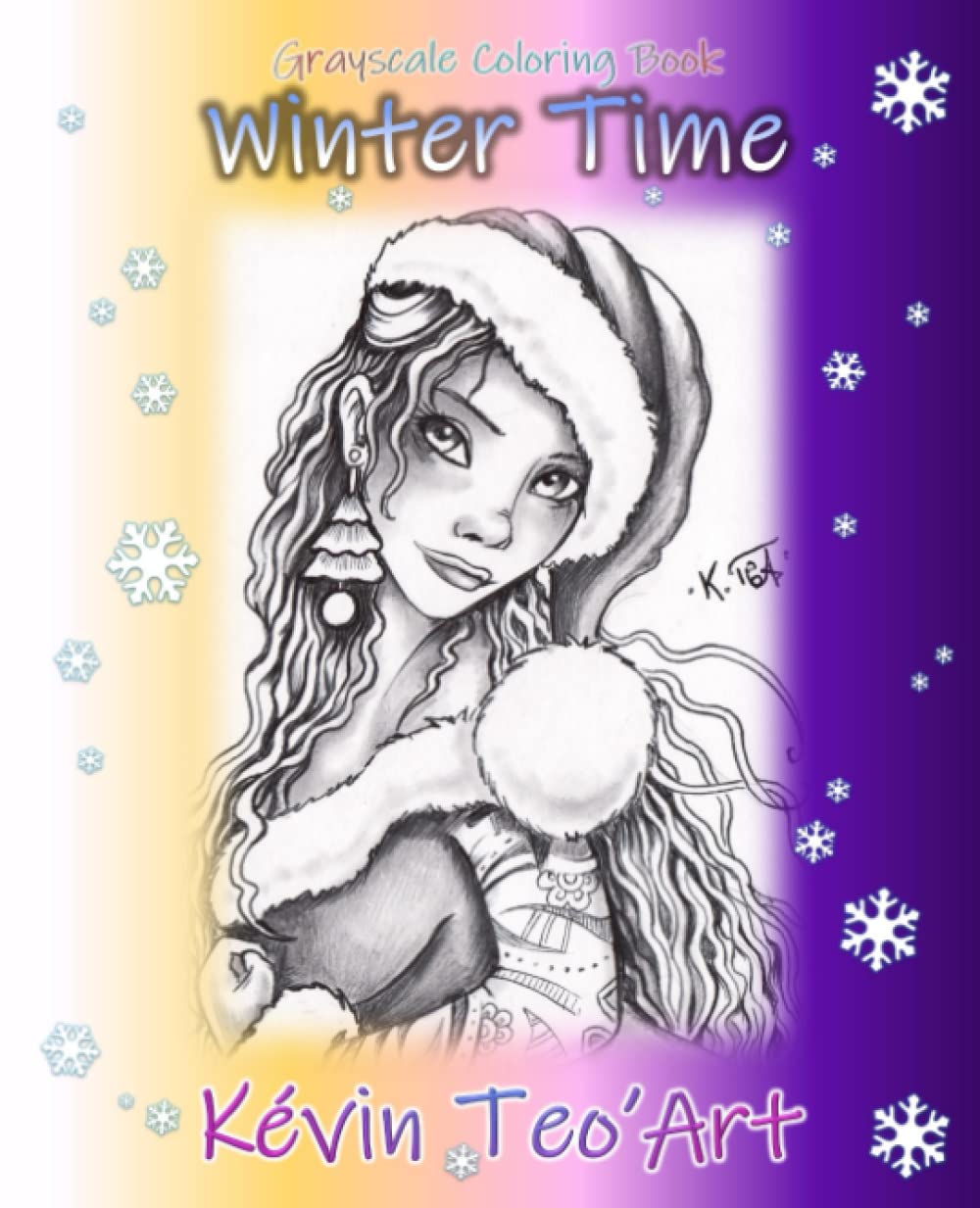 Winter Time: Greyscale coloring Book