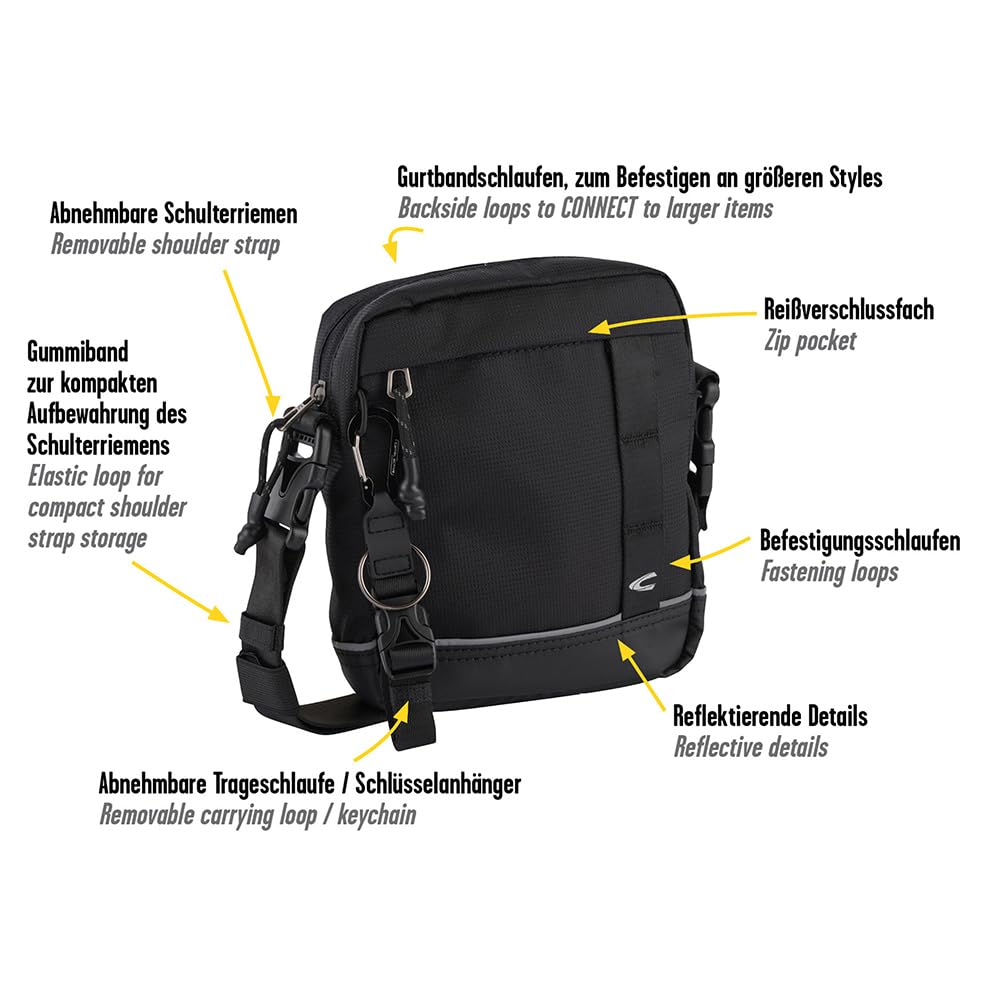 camel active Connect Crossbag męska torba, czarna, czarny, S