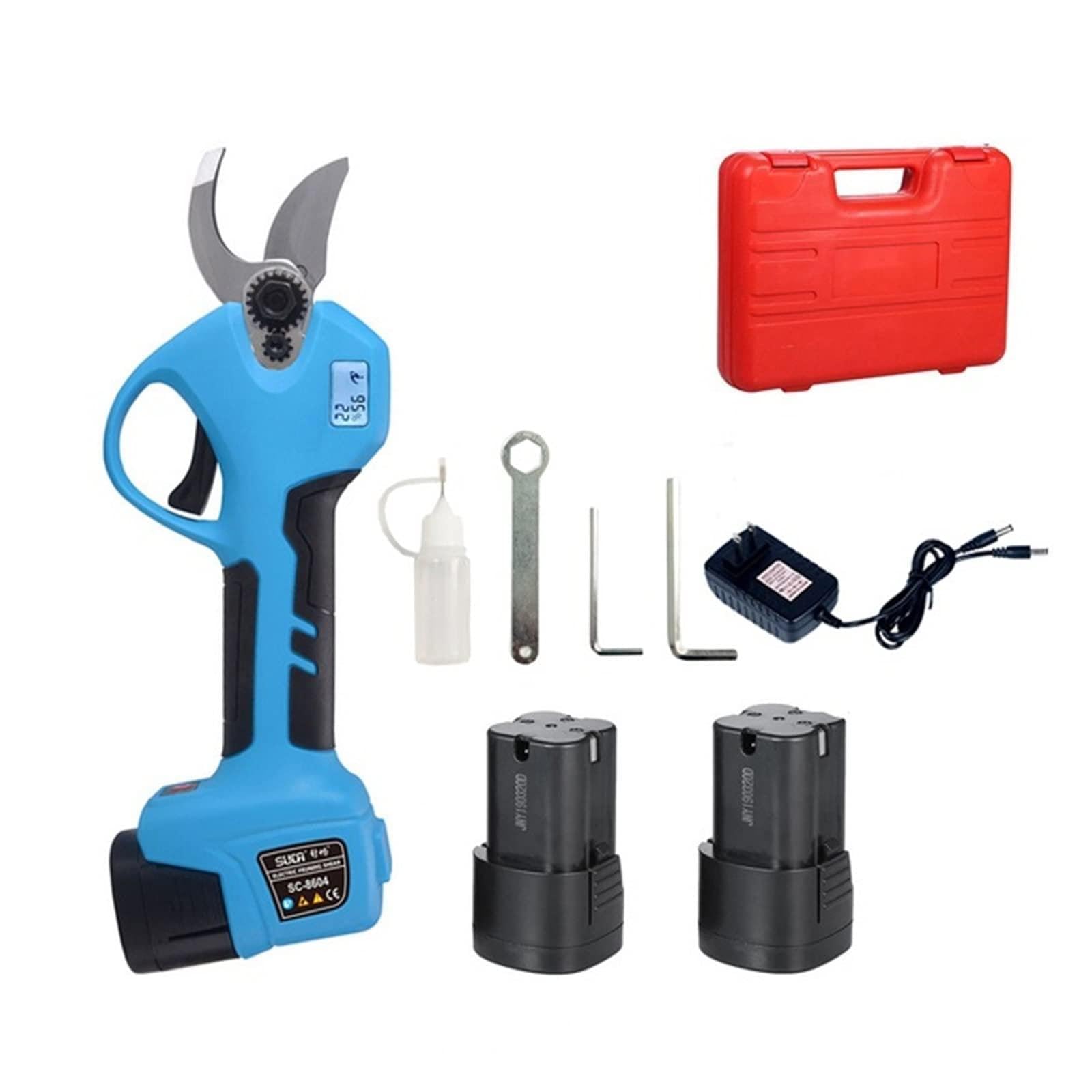 Sekatory Elektryczne, 16.8 V Cordless sekator litowo-jonowy sekator wydajne nożyczki Bonsai elektryczne gałęzie drzewa narzędzia ogrodnicze elektryczne SC-8604 Łatwe Cięcie Gałęzi(Two batteries)